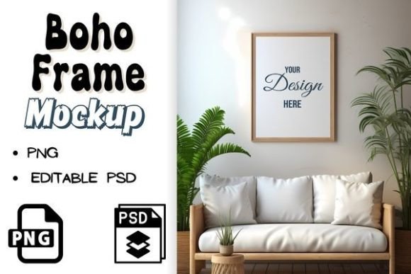 Download Wall Art Boho Frame Mockup - Wall art boho Collection