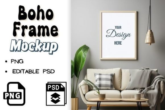 Download Wall Art Boho Frame Mockup - Wall art boho Collection