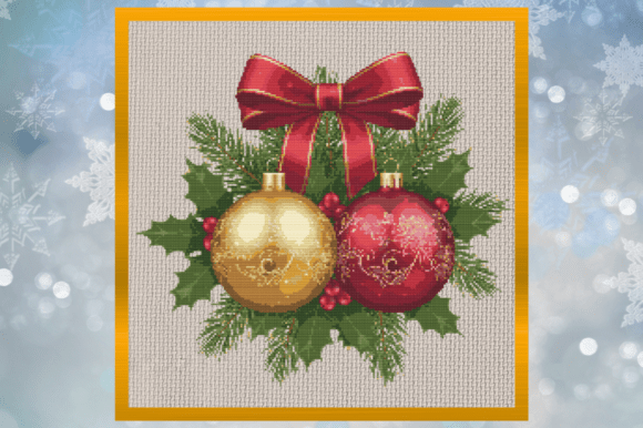 Download Christmas Holly Bow with Red &amp; Gold Orna - Premium Bundle