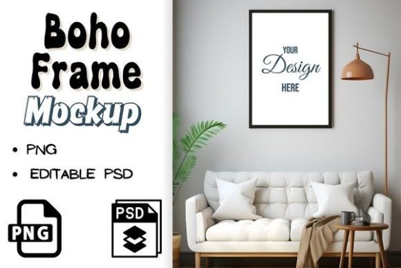 Download Wall Art Boho Frame Mockup - Wall art boho Collection