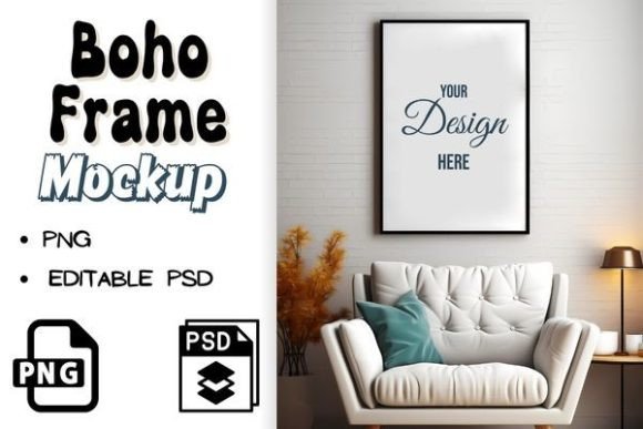 Download Wall Art Boho Frame Mockup - Wall art boho Collection