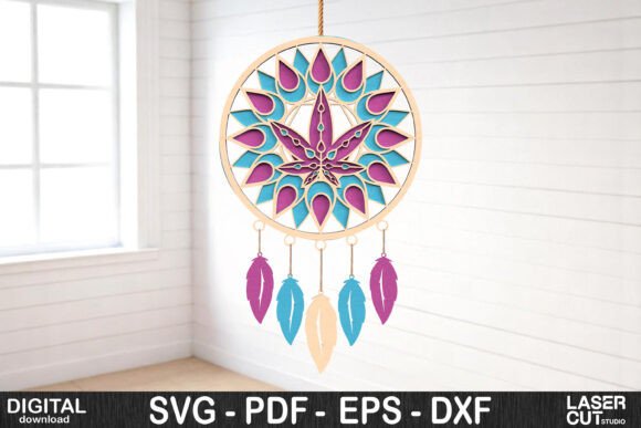 Download Mandala Dreamcatcher SVG Laser Cut - Mandala dreamcatcher Collection
