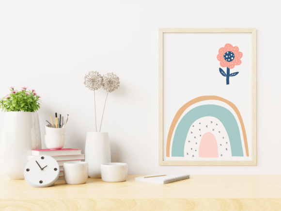 Download Rainbow Wall Art, Boho Wall Art Graphic - Premium Resources